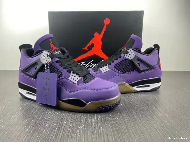 MaikeSneakers LN4 Retro 766296 Purple and 4 Travis (Friends Jordan Family) Scott 0420